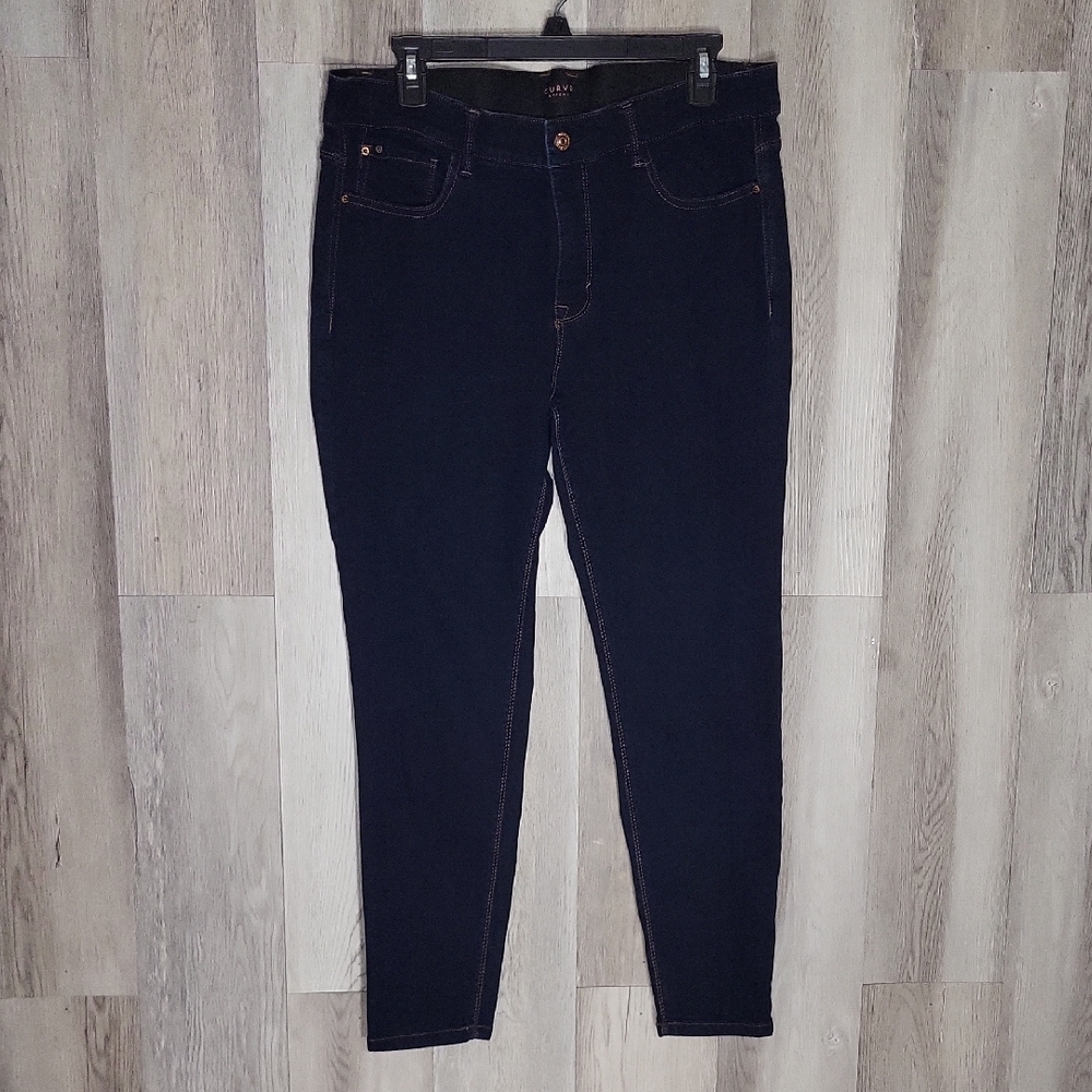 Curve Appeal Womens 12/31 Jeggings Slimming Dark Wash Stretch Everyday Essential